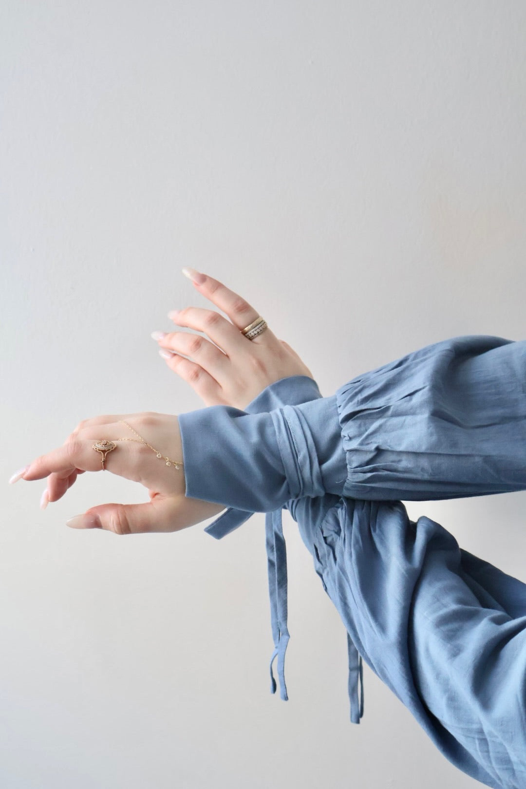 Linen Blend Abaya | Denim