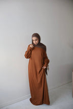 Linen Blend Abaya | Biscoff