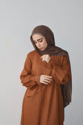Linen Blend Abaya | Biscoff