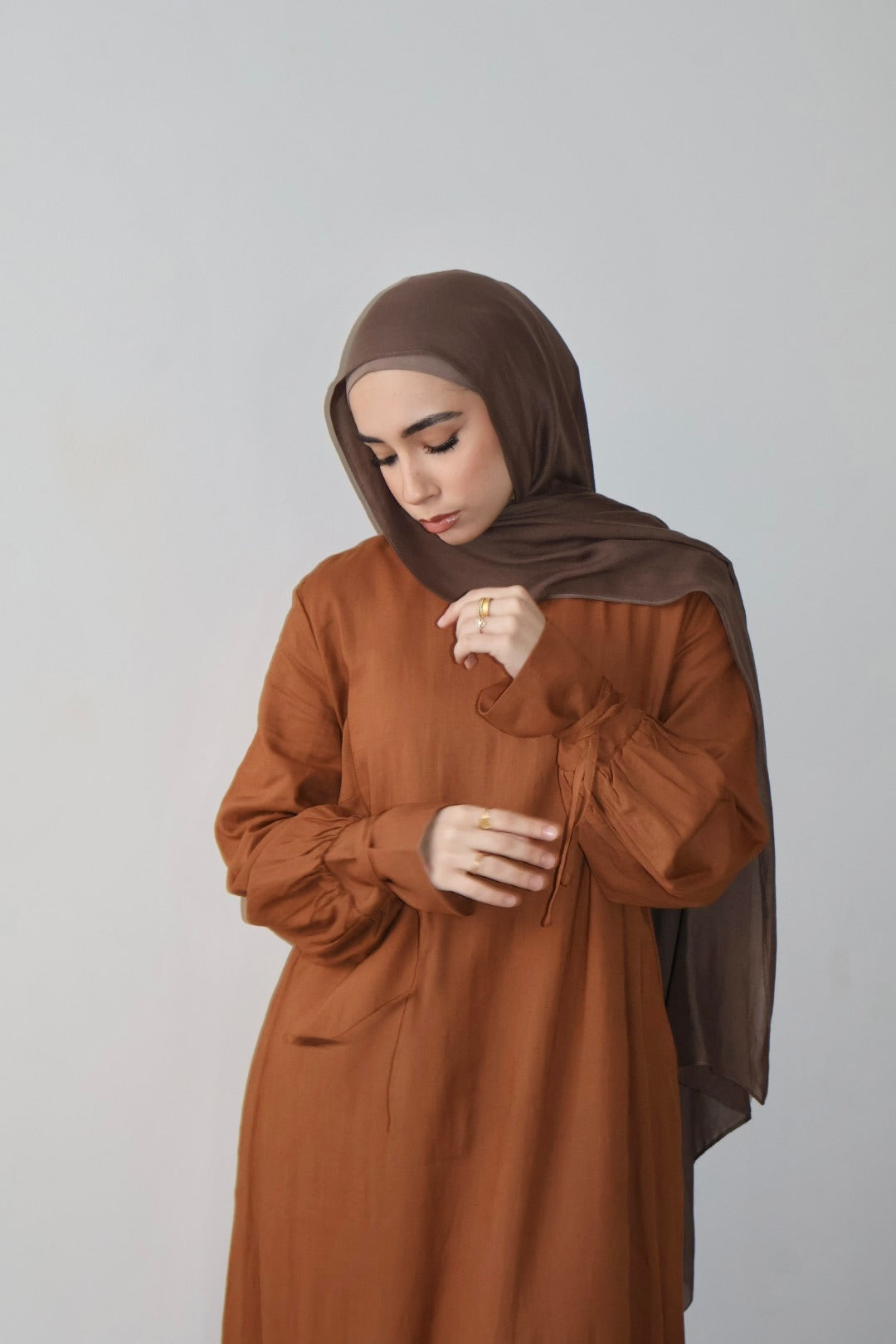 Linen Blend Abaya | Biscoff